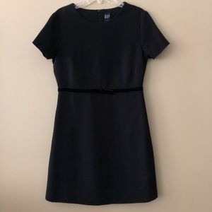 Gap Black Velvet Bow Dress
